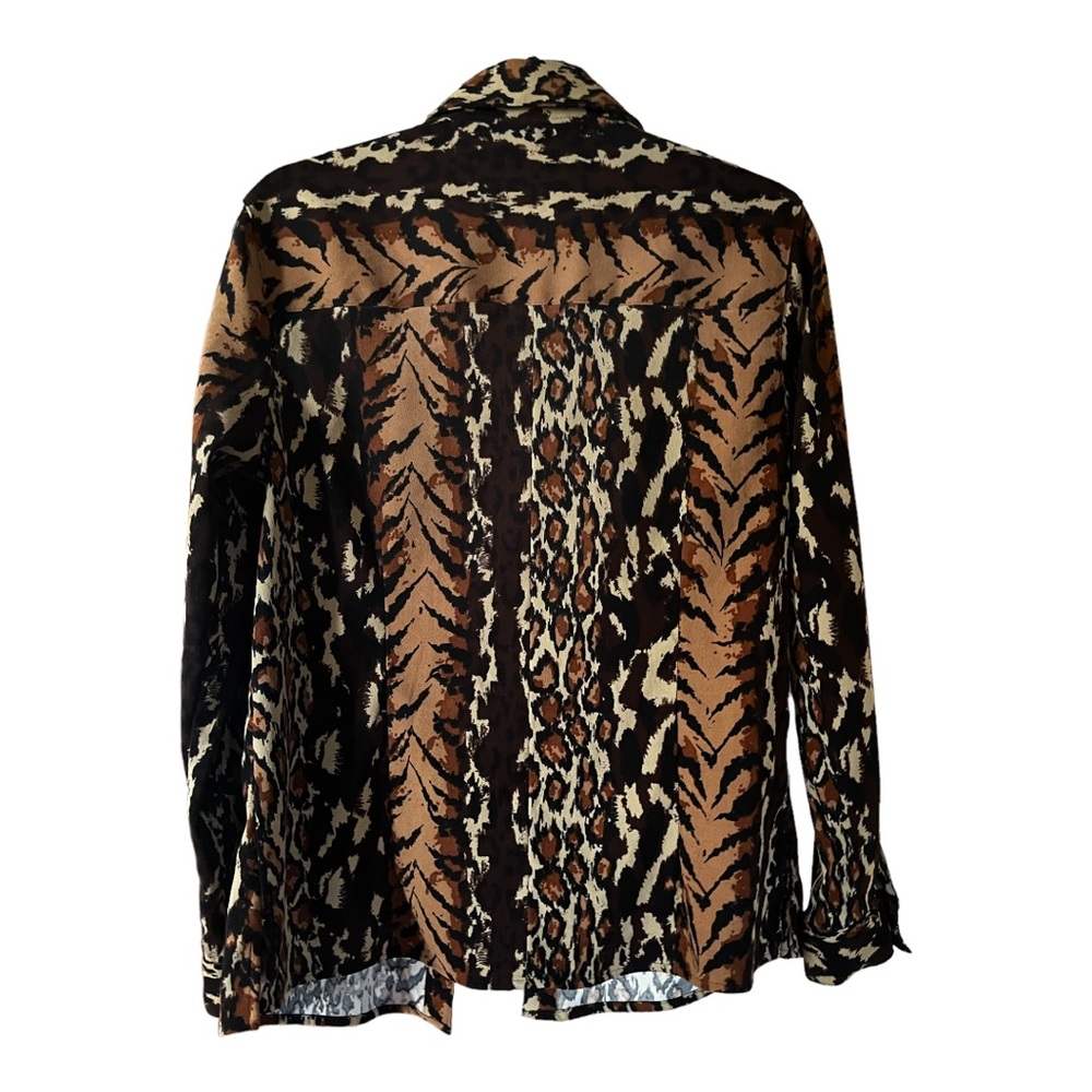 Sagharbor- Animal Print, Button up Jacket Blouse. Size Medium, Polyester